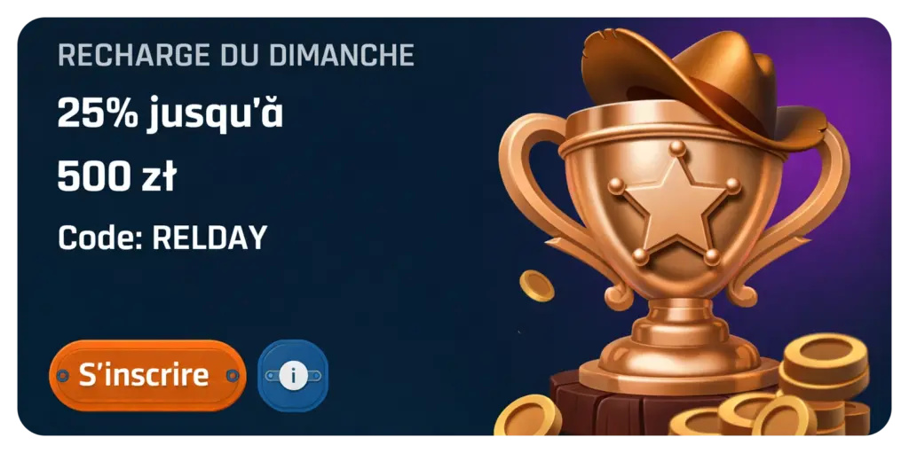 Recharge du dimanche 25% jusqu’à 500 zł Ringospin casino